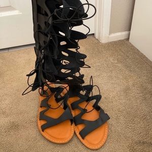 Lane Bryant Tall Gladiator Sandals - Black